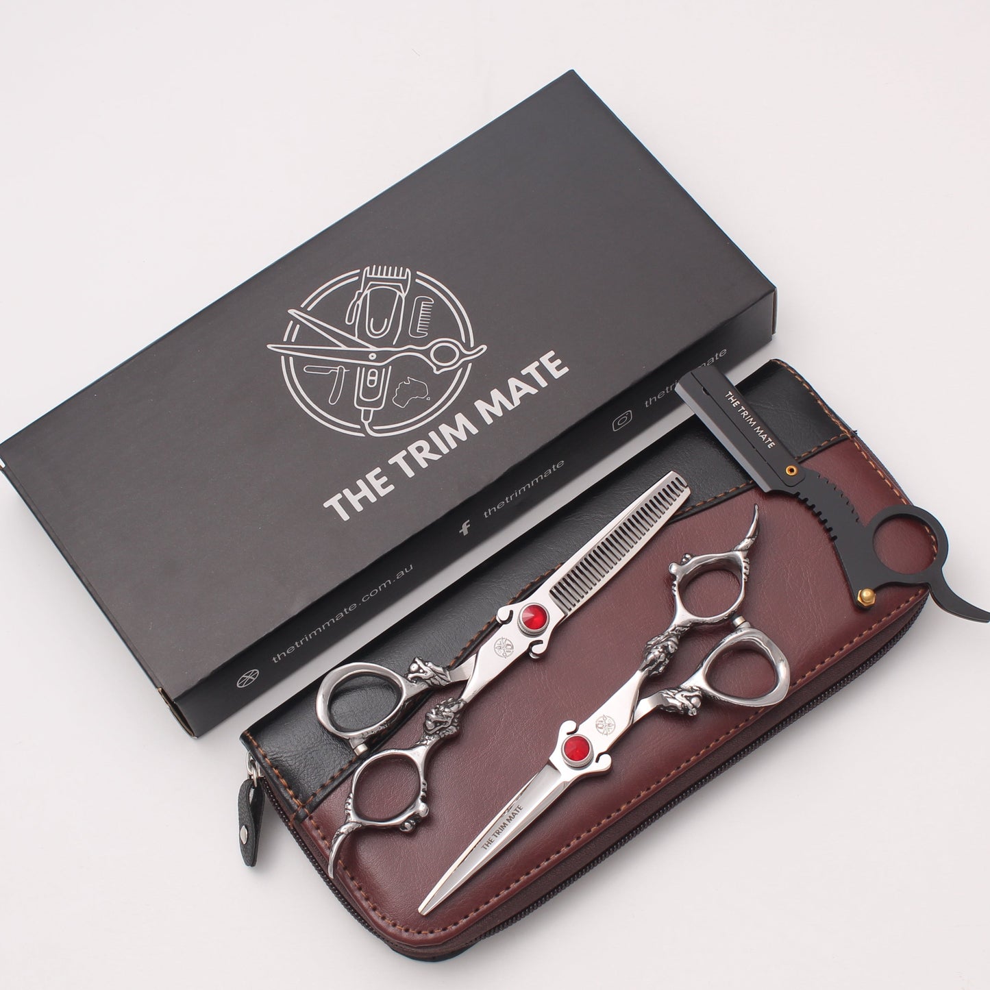 The Trim Mate "Dragon Series" Professional Cutting & Thinner Scissors Set | Hand-Sharpened Japanese Steel