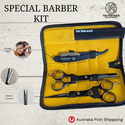 The Trim Mate — Professional-Grade Barber Kit with Straight Razor