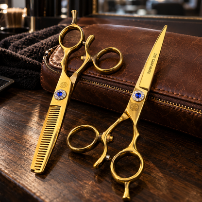 KIN NAGI – Premium Gold Swivel Hairdressing Scissors Set
