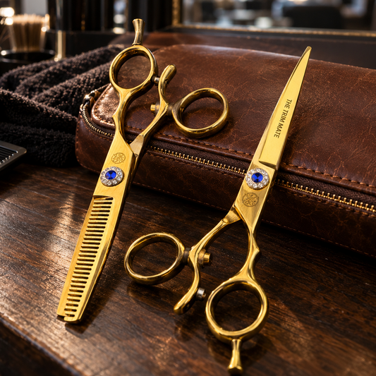 KIN NAGI – Premium Gold Swivel Hairdressing Scissors Set