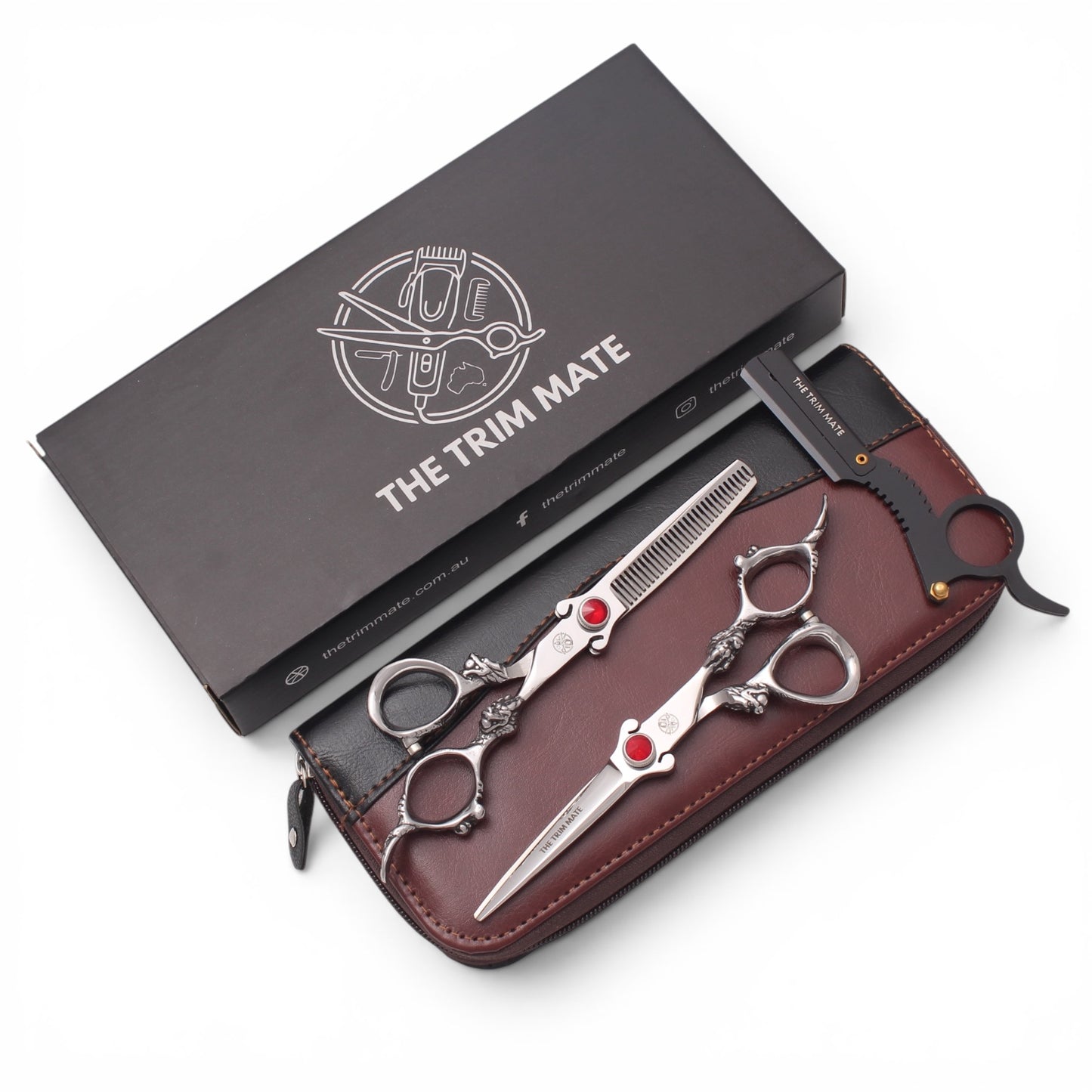 The Trim Mate "Dragon Series" Professional Cutting & Thinner Scissors Set | Hand-Sharpened Japanese Steel